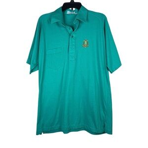 Vintage Pickering Ridgemoor Country Club Chicago Teal Golf Polo Shirt Large